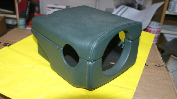 Green leather covered steering cowl cover - 1 only to clear - Image 3