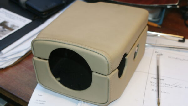 Beige leather cover cowl - one only - Image 2