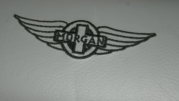 Headrests - Grey leather c/w Morgan wings stich logo - Image 2