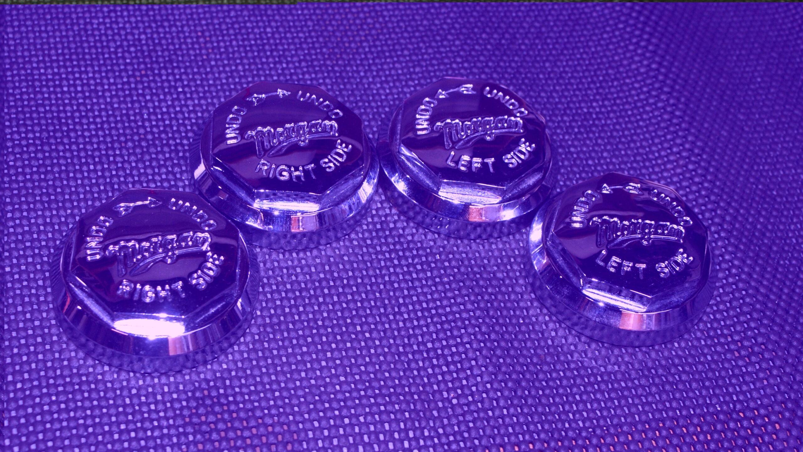 Morgan script Wheel nuts for wire wheels - Used set of 4 Wgg0049 - Image 3