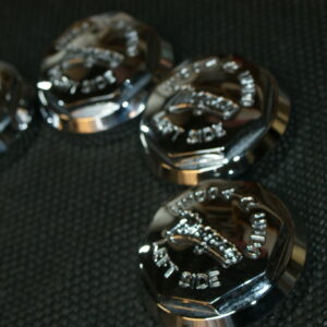 Morgan script Wheel nuts for wire wheels - Used set of 4 Wgg0049