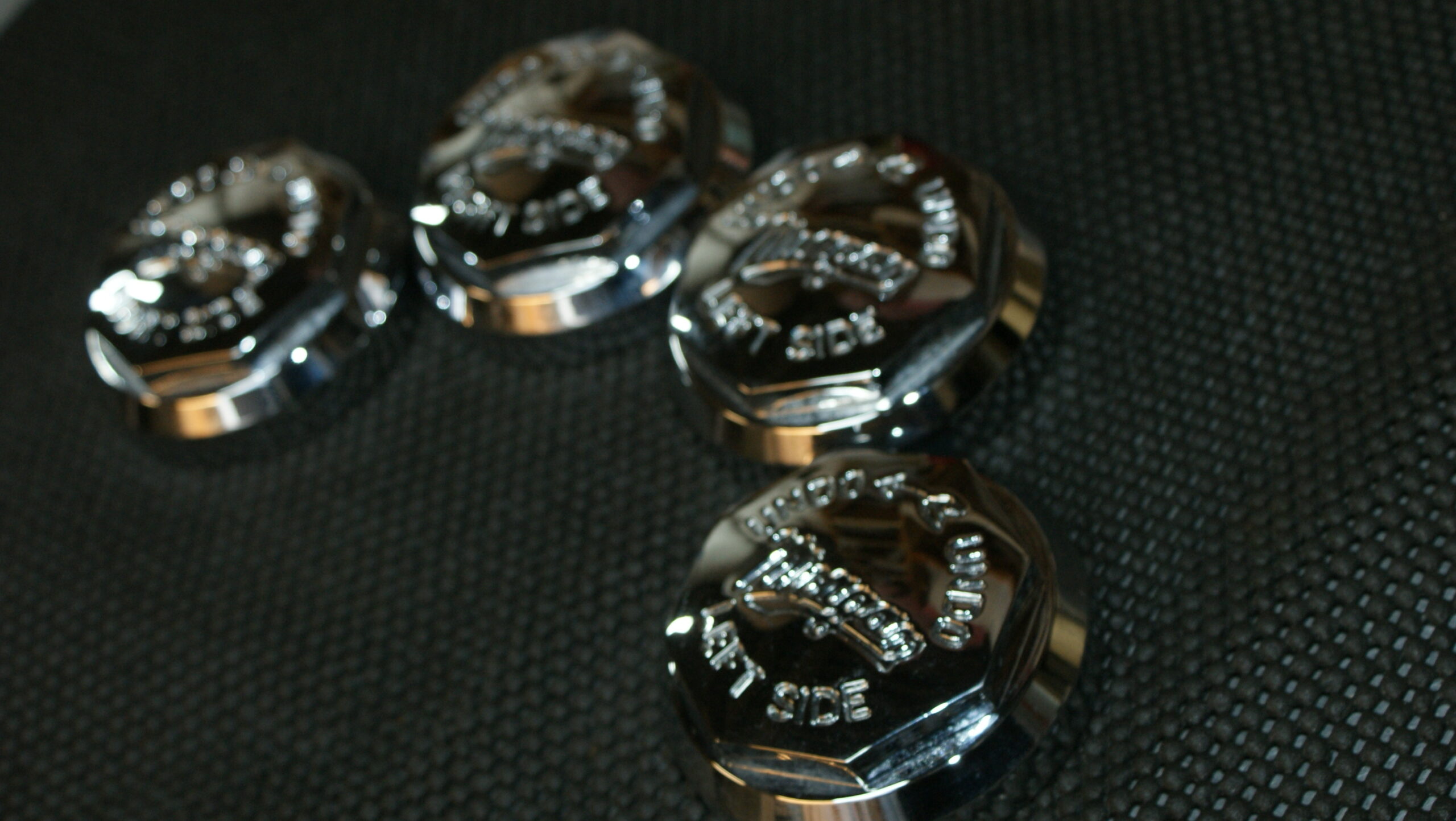 Morgan script Wheel nuts for wire wheels - Used set of 4 Wgg0049