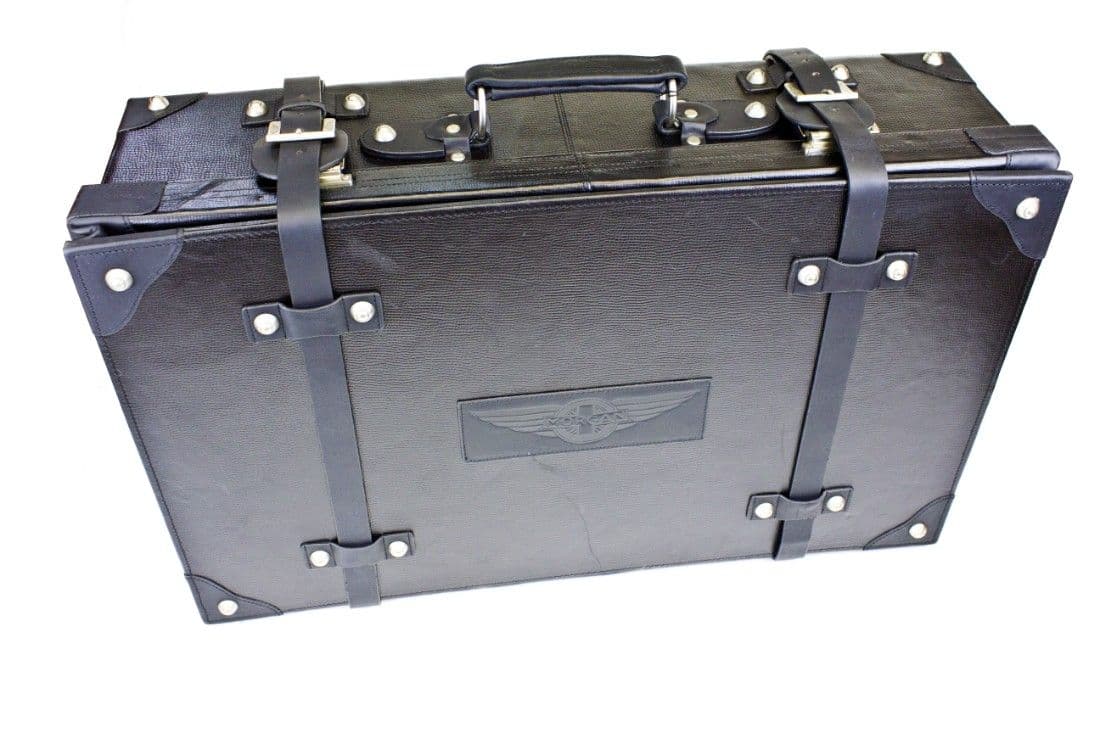 MMM10215 Genuine Morgan Black Leather travel suitcase. Brand new in box